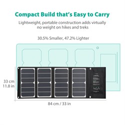 Solar Charger RAVPower 24W Solar Panel (USB Portlu)