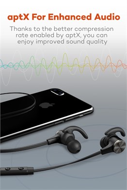 TaoTronics Kablosuz 4.1 Manyetik aptX Stereo Bluetooth Kulaklık,