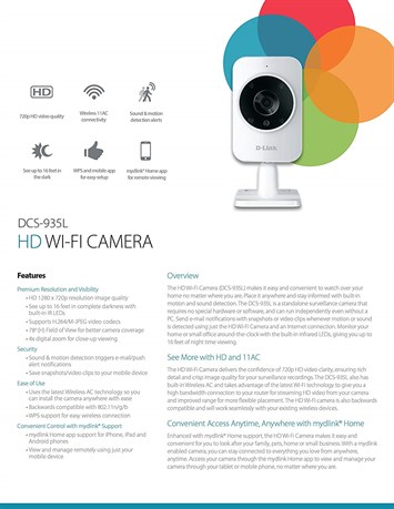 D-Link HD WiFi Ev Kamera DCS-935L