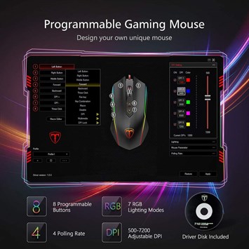 PICTEK T16 Kablolu Oyun Mouse 7200 DPI